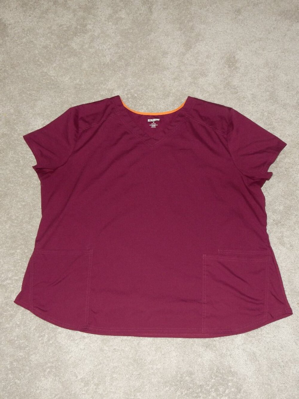 Scrubstar womens 3x plus scrub top berry dark hot pink magenta short sleeve EUC!